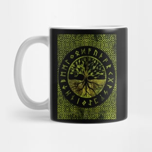 Tree of life  -Yggdrasil and  Runes alphabet Mug